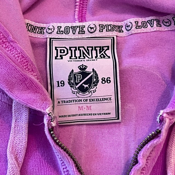 Y2K PINK Victorias Secret Purple Velour Velvet Track Suit Set Small Medium - Picture 7 of 15